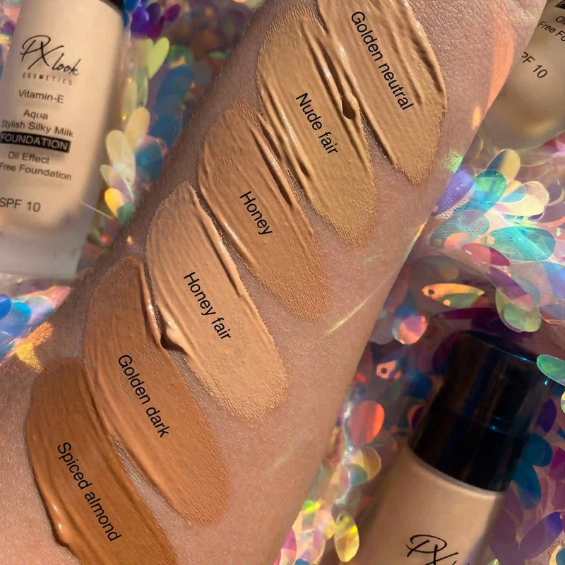 Prolux Cosmetics Silky Milk Foundation Face Foundation Rosy Brown #1 Natural Beige,#2 Soft Ivory,#3 Creamy Beige,#4 Medium Beige,#5 Soft Beige,#6 Dark Beige,# 11 Golden Neutral,#12 Nude Fair,#13 Honey,# 14 Honey Fair,#15 Golden Dark,#16 Spiced Almond