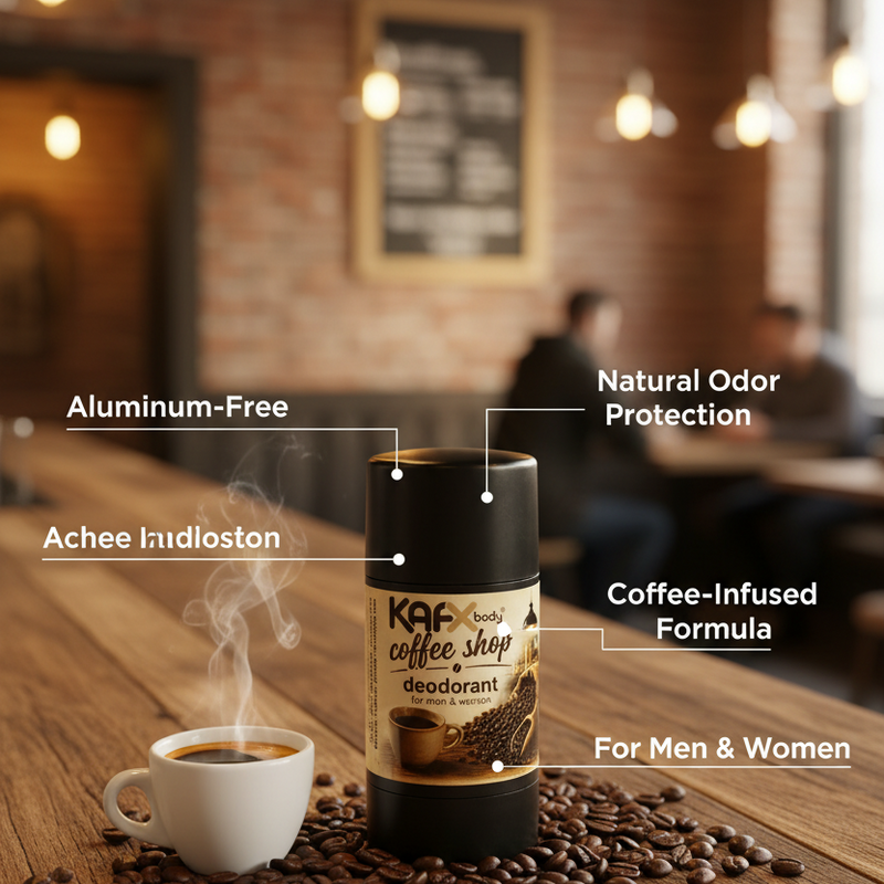 Coffee Shop Coffee-Infused Natural Deodorant – Real Coffee Scent & Safe for All