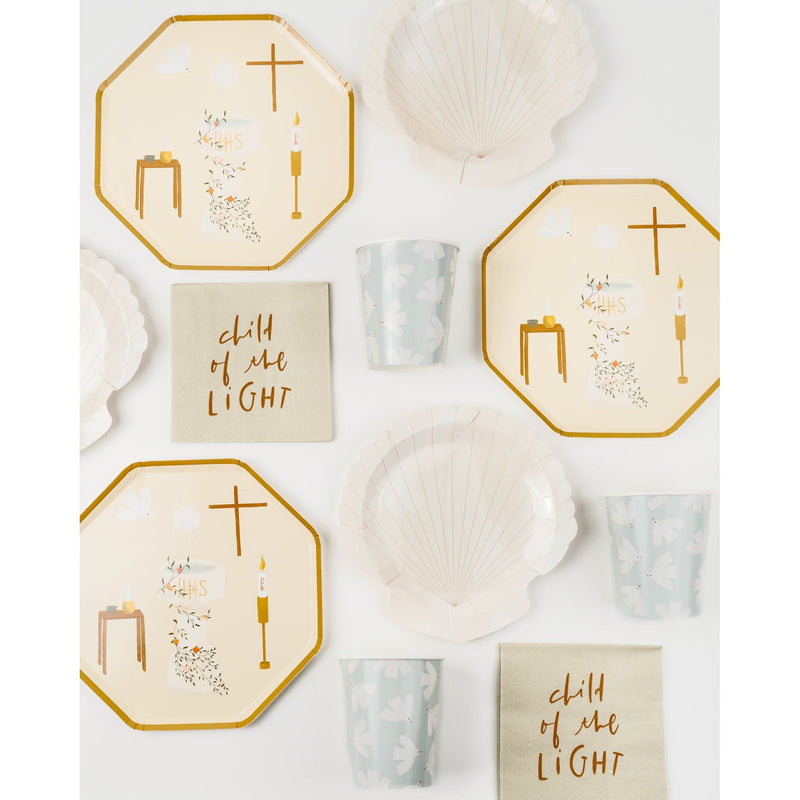 Be A Heart Baptism Luncheon Plates party goods Antique White