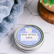 Green + Lovely Blue Arnica Salve /// Muscle Rub with Hemp Seed Oil Light Gray Blue Arnica