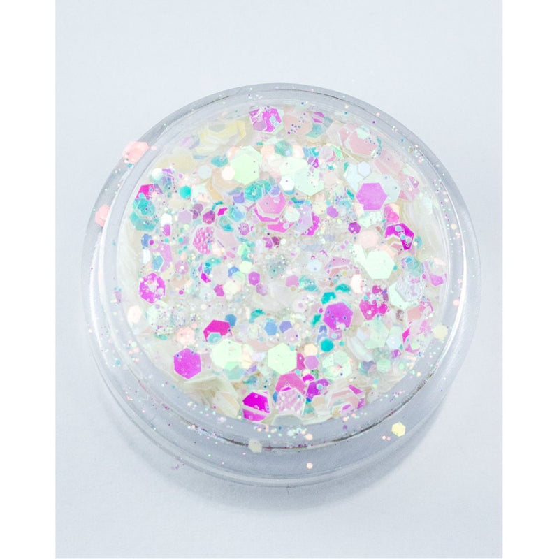 Lunautics BDay Cake - Chunky Iridescent White Glitter Chunky Glitter Light Gray