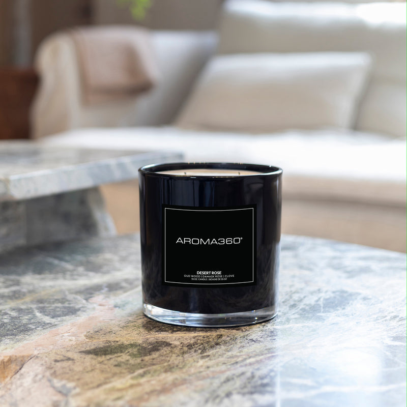 Aroma360 Desert Rose 4-Wick Candle Candle White Smoke Black,White