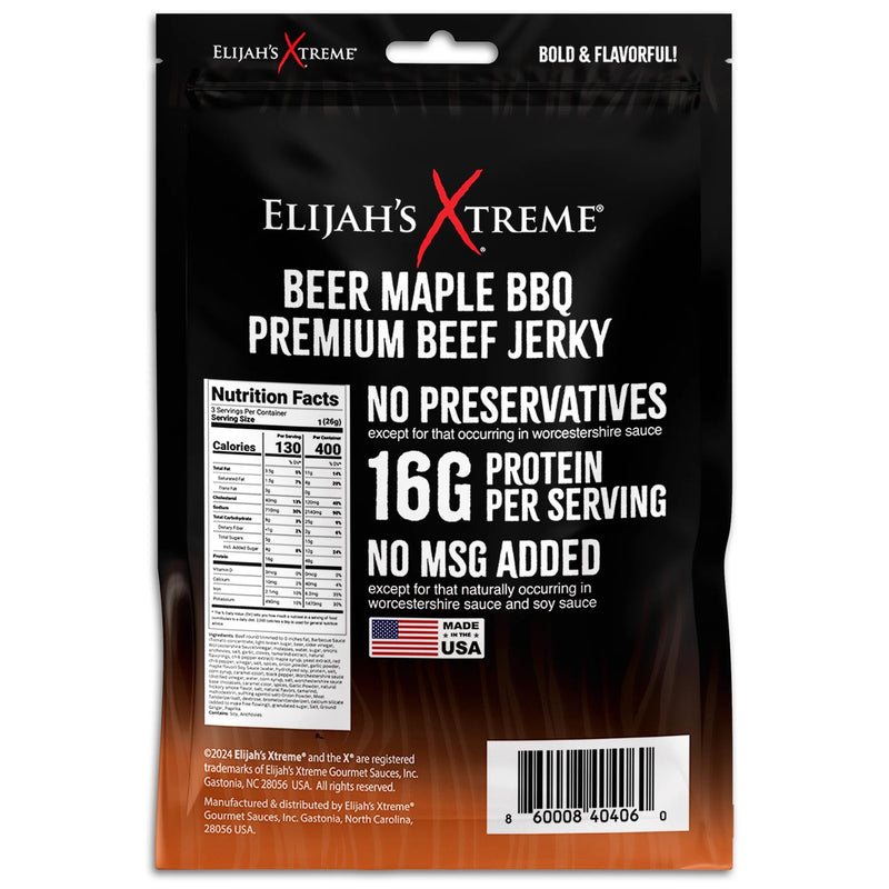 Elijah's Xtreme Elijah’s Xtreme Beef Jerky Bulk Trio - 6 bags of Each Flavor, 18 bags total (3lbs) Beef Jerky Black