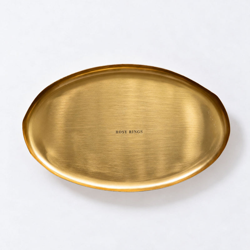 Rosy Rings Gold Centerpiece Botanical Candle Plate Candle Plate Dark Khaki