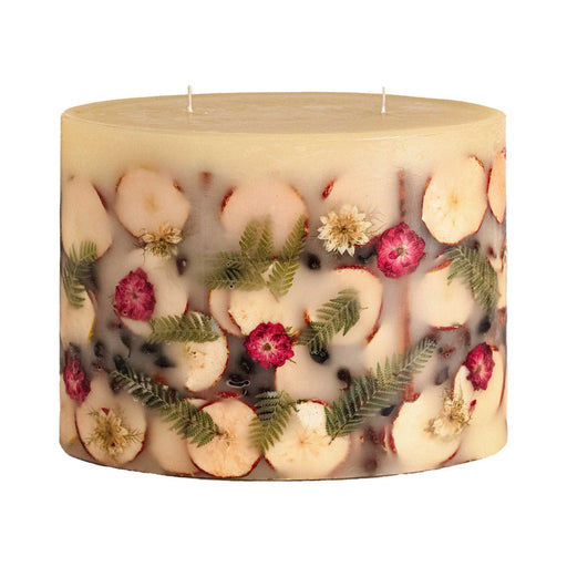 Rosy Rings Centerpiece Botanical Candle - Spicy Apple Oval Botanical Plate Tan