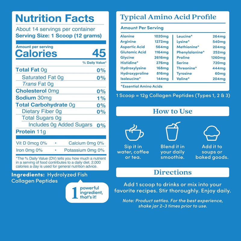Further Food Unflavored Marine Collagen Powder Collagen Alice Blue 1 Pack,2 Pack,3 Pack