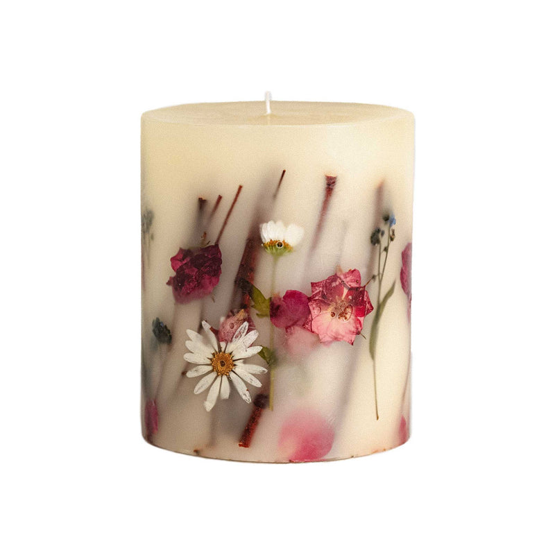 Rosy Rings Accent Botanical Candle - Apricot Rose Small Botanical Candle Tan
