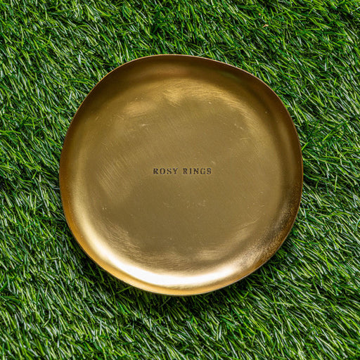 Rosy Rings Gold Accent & Signature Botanical Candle Plate Candle Plate Dark Olive Green
