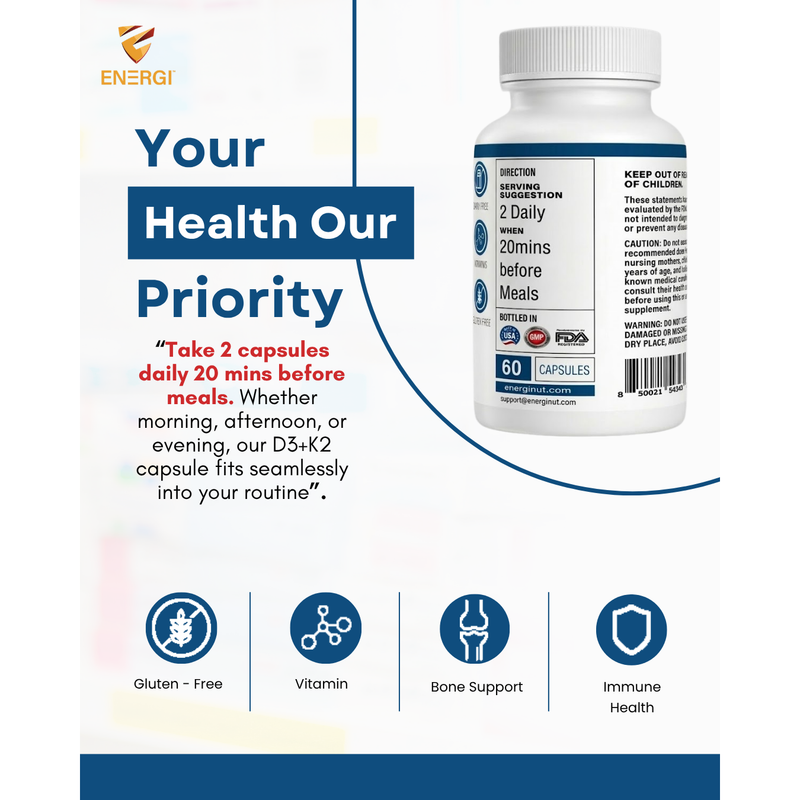 Energi Nutrition D3+K2 Supplement White Smoke