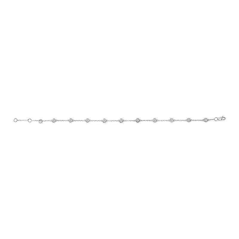Bids.com 14K White Gold 1/2 Cttw Bezel Set Lab Grown Diamond Station Bracelet Bracelets Lavender White.Gold / 7,Yellow.Gold / 7