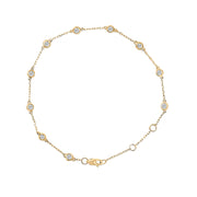 Bids.com 14K White Gold 1/2 Cttw Bezel Set Lab Grown Diamond Station Bracelet Bracelets White Smoke Yellow.Gold / 7