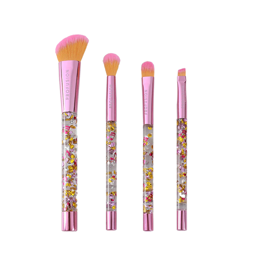 Profusion Cosmetics It's a Vibe | Feel the Beat 4-pc Face & Eye Brush Set Makeup Brushes Black
