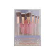 Profusion Cosmetics Frosted Snow Sparkle | 7 PC Makeup Brush & Cleaning Mat Set Brush Dark Gray