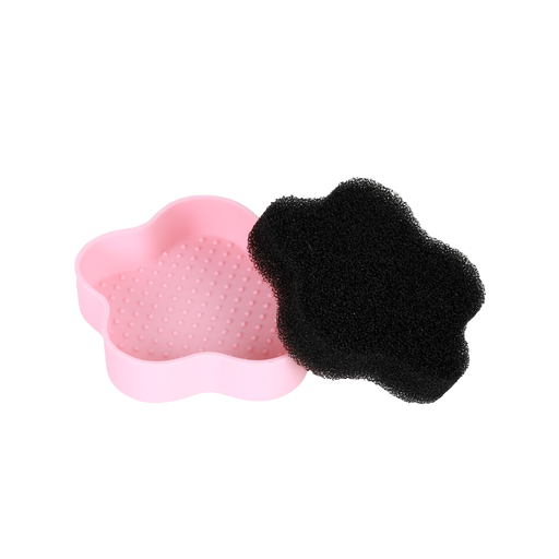 Profusion Cosmetics Frosted Snow Sparkle | 7 PC Makeup Brush & Cleaning Mat Set Brush Black
