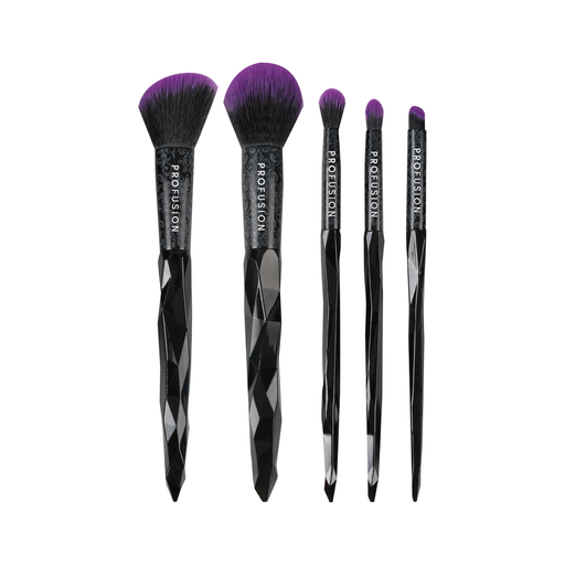 Profusion Cosmetics Mystic Blend-5 PC Face & Eye Brush Set Makeup Brushes Dark Slate Gray