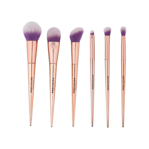 Profusion Cosmetics Brush Crush 8 PC Brush & Sponge Set Makeup Brushes Black