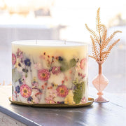 Rosy Rings Gold Centerpiece Botanical Candle Plate Candle Plate White Smoke