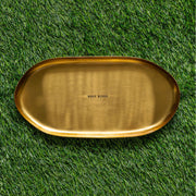 Rosy Rings Gold Statement Botanical Candle Plate Candle Plate Dark Olive Green