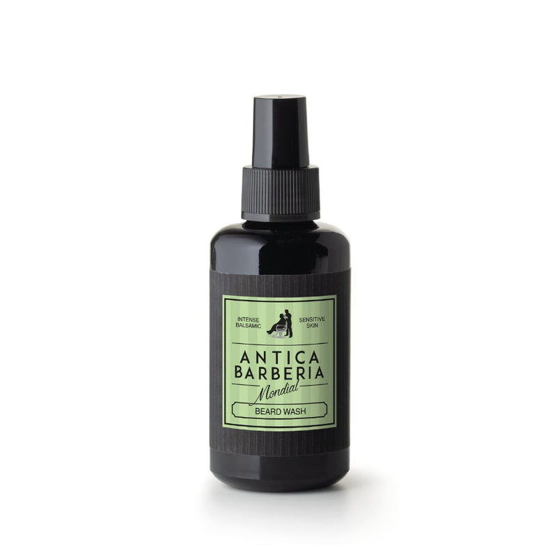 Antica Barberia Mondial US Balsamic Beard Care Gift Set: Beard Brush + 100ml Beard Balm & Wash Gift Set White Smoke