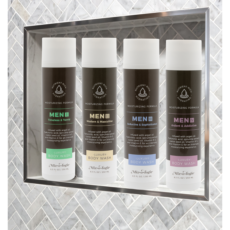 MIXOLOGIE Mixologie Men's Luxury Body Wash Men's Body Wash Light Gray I - Timeless & Torrid,II - Modern & Masculine,III - Seductive & Sophisticated,IV - Ardent & Addictive,V - Smoldering