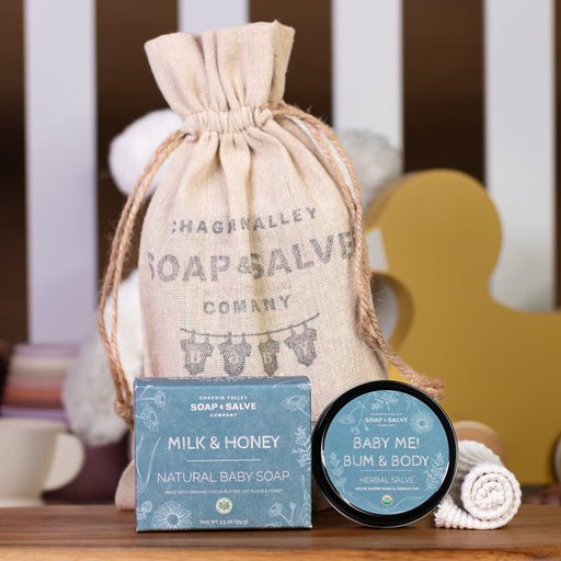 Chagrin Valley Soap & Salve Bundle: Baby Me! Organic Skin Care Bundle Gift Gray Baby Bundle