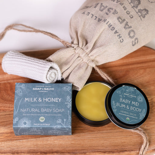 Chagrin Valley Soap & Salve Bundle: Baby Me! Organic Skin Care Bundle Gift Lavender Baby Bundle