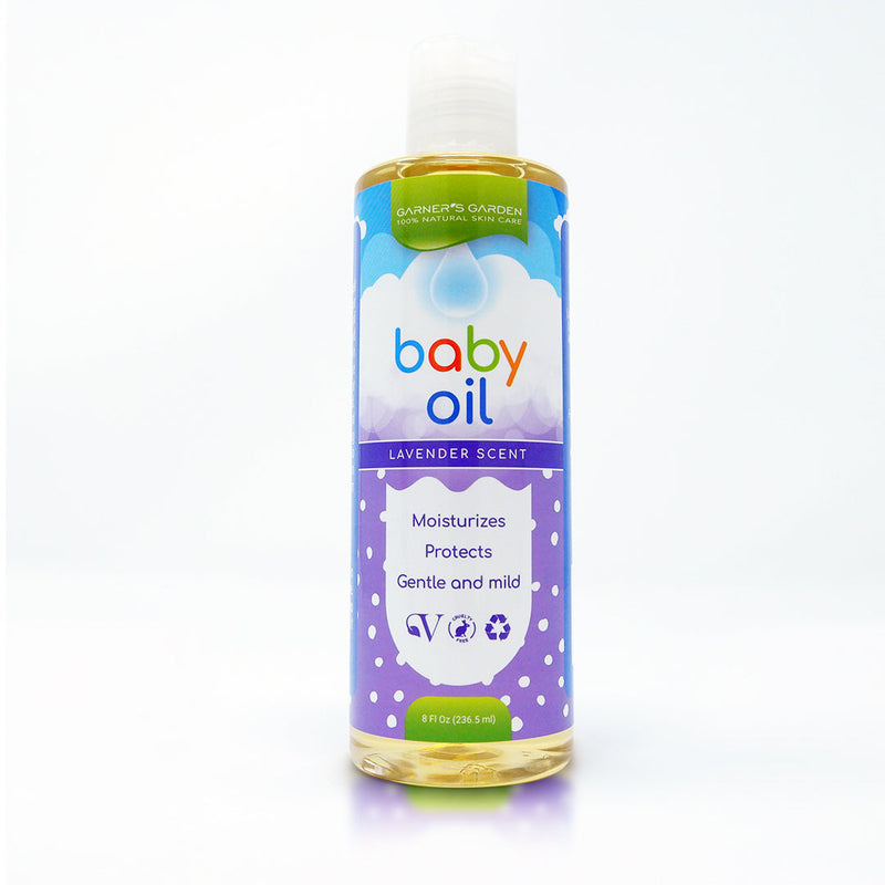 Garner's Garden Moisturizing Baby Oil Baby Care Lavender 8oz Lavender Natural Baby Oil