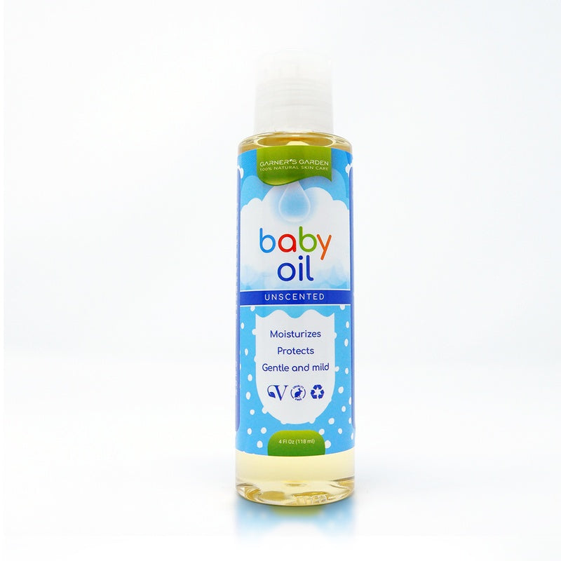 Garner's Garden Moisturizing Baby Oil Baby Care Lavender 4oz Unscented Natural Baby Oil