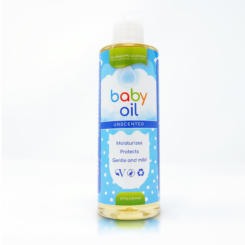 Garner's Garden Moisturizing Baby Oil Baby Care Lavender 8oz Unscented Natural Baby Oil