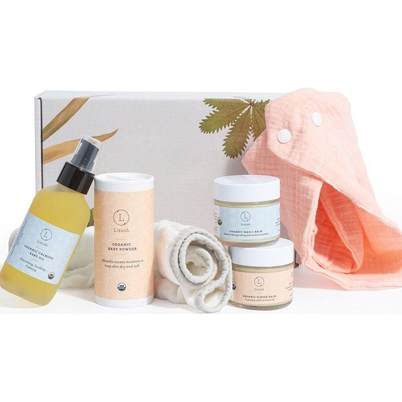Lizush Organic full care new baby gift set - welcome little one! Gift set for Her Light Gray No,Yes