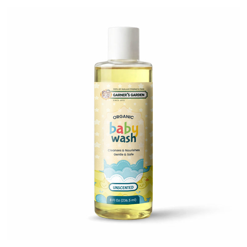 Garner's Garden Natural Organic Baby Wash | Organic Baby Care White Smoke 8 oz Unscented (Recommended)
