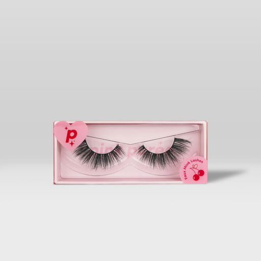 Pink Purée Babydoll Faux Mink Lashes Light Gray