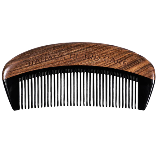 Badass Beard Care Fine Tooth Ox Horn Comb COMB Dark Slate Gray BABC