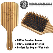 Badass Beard Care Wood Bristle Beard Brush BRUSH Dark Khaki BABC