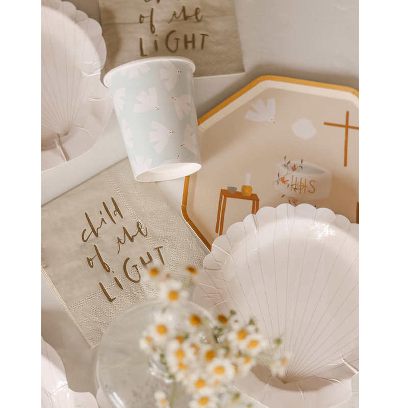 Be A Heart Baptism Luncheon Plates party goods Dark Gray
