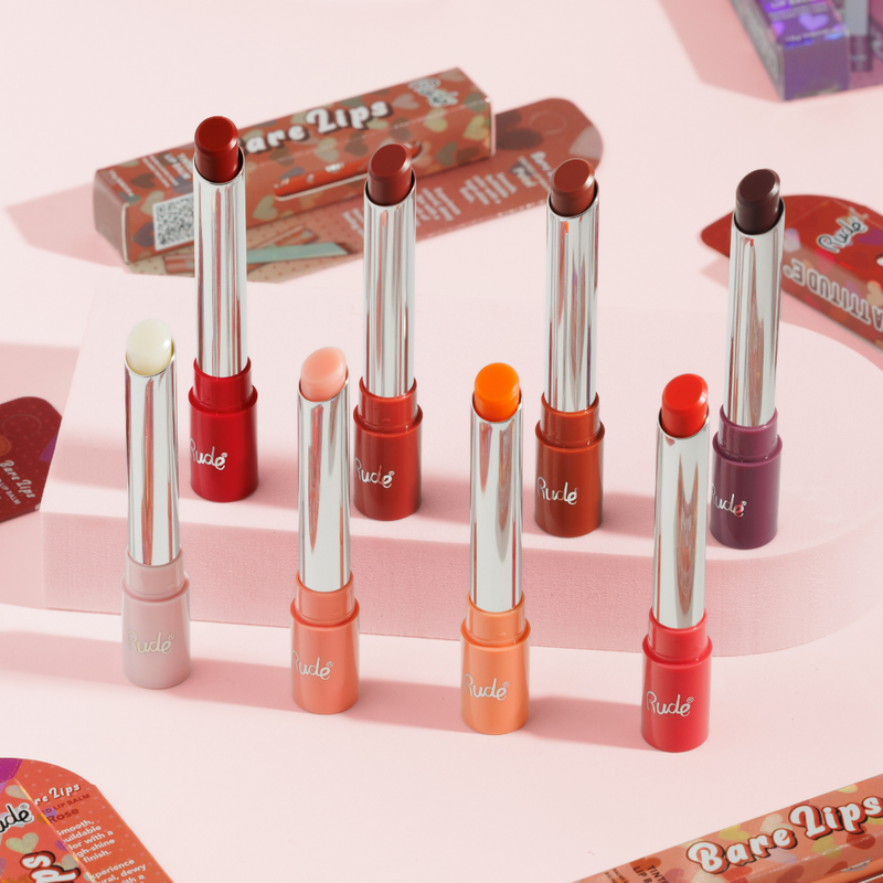 Rude Cosmetics Bare Lips Tinted Lip Balm Lip Balm Misty Rose Bare,Blush,Coral,Rose,Ruby,Berry,Petal,Plum