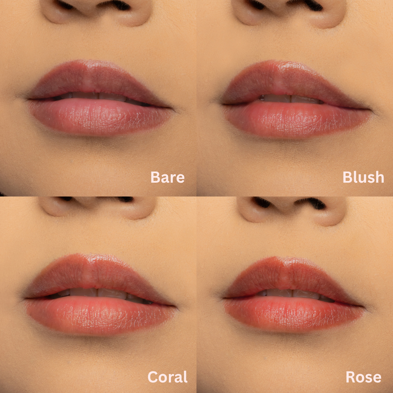 Rude Cosmetics Bare Lips Tinted Lip Balm Lip Balm Tan Bare,Blush,Coral,Rose,Ruby,Berry,Petal,Plum