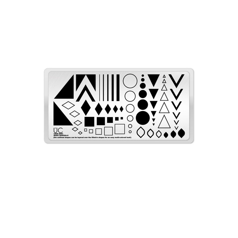 UberChic Beauty Basic Shapes-01 Stamping Plate Black