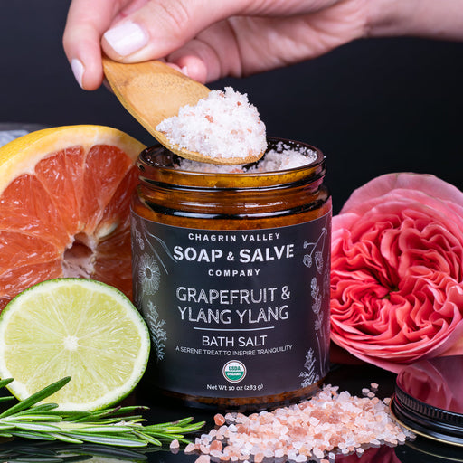 Chagrin Valley Soap & Salve Bath Salt: Grapefruit Ylang Ylang Bath Salt Black 10 oz net wt