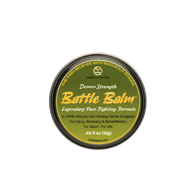 Battle Balm® Battle Balm® - Demon Strength All Natural & Organic Pain Relief Cream Topical analgesic, pain relief ointment, muscle rub Dark Olive Green 0.45 oz.
