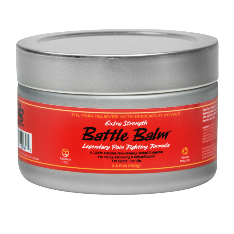 Battle Balm® Battle Balm® - Extra Strength All Natural & Organic Pain Relief Cream Topical analgesic, pain relief ointment, muscle rub Dark Gray 8.5 oz.
