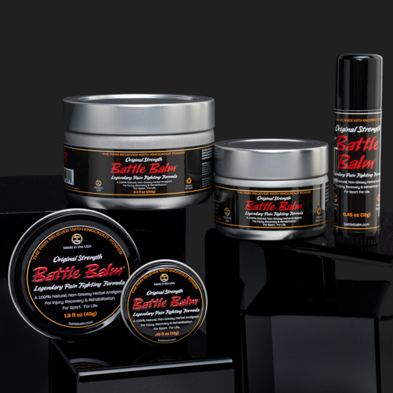 Battle Balm® Battle Balm® - Original Strength All Natural & Organic Pain Relief Cream Topical analgesic, pain relief ointment, muscle rub Black 0.45 oz.,1.9 oz.,4.25 oz.,8.5 oz.