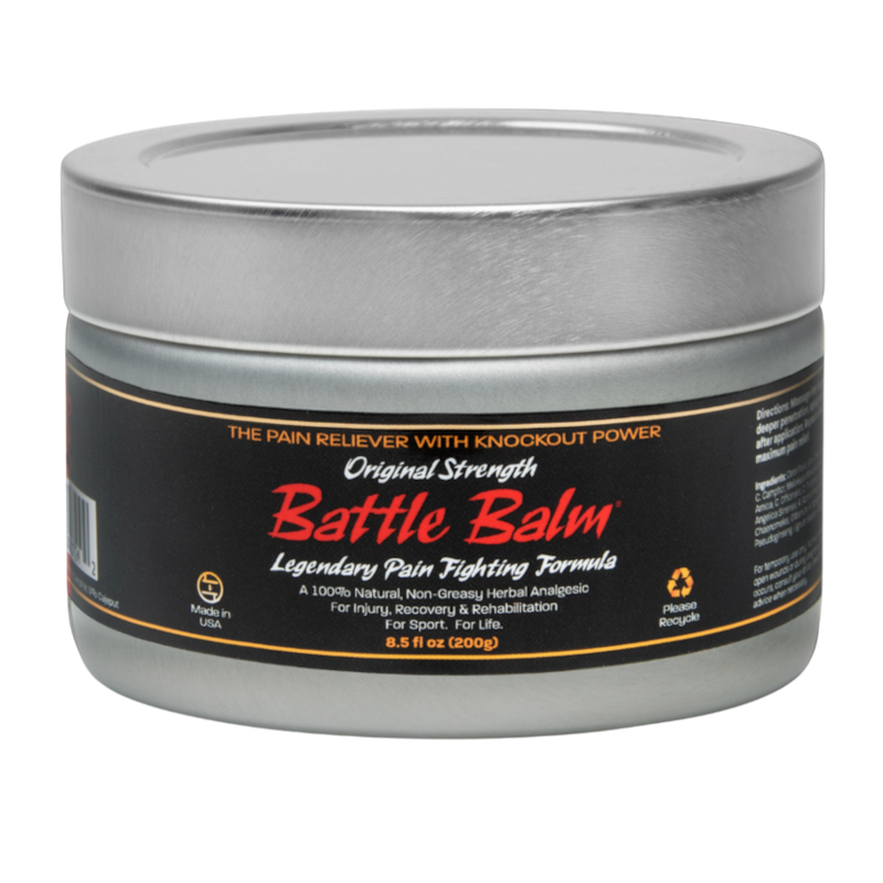 Battle Balm® Battle Balm® - Original Strength All Natural & Organic Pain Relief Cream Topical analgesic, pain relief ointment, muscle rub Dark Gray 8.5 oz.