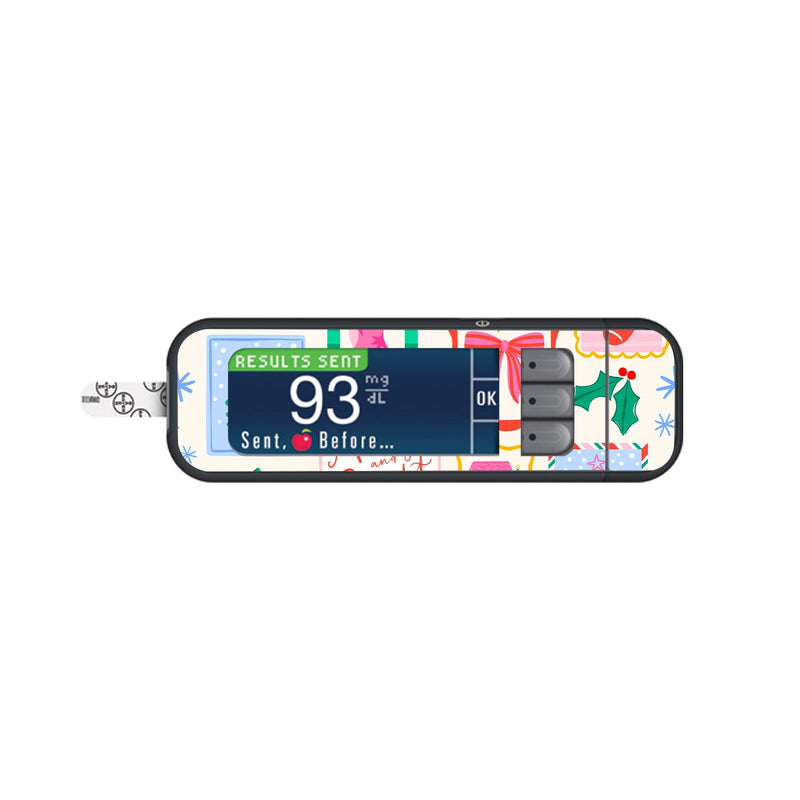 Peelz Holiday Greetings Bayer Contour Next Glucometer Sticker - Pump Peelz Peelz/Stickers White Smoke
