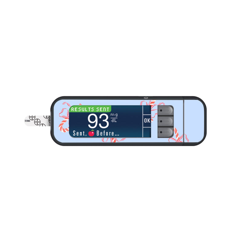 Peelz Candy Cane Lane Bayer Contour Next Glucometer Sticker - Pump Peelz Peelz/Stickers White Smoke