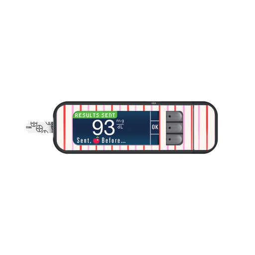 Peelz Peppermint Stripes Bayer Contour Next Glucometer Sticker - Pump Peelz Peelz/Stickers White Smoke