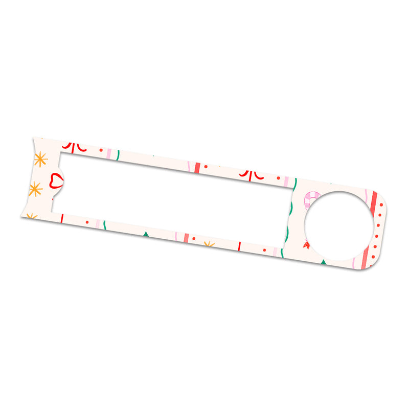 Peelz Holly Jolly Ribbon Bayer Contour Next Glucometer Sticker - Pump Peelz Peelz/Stickers White Smoke