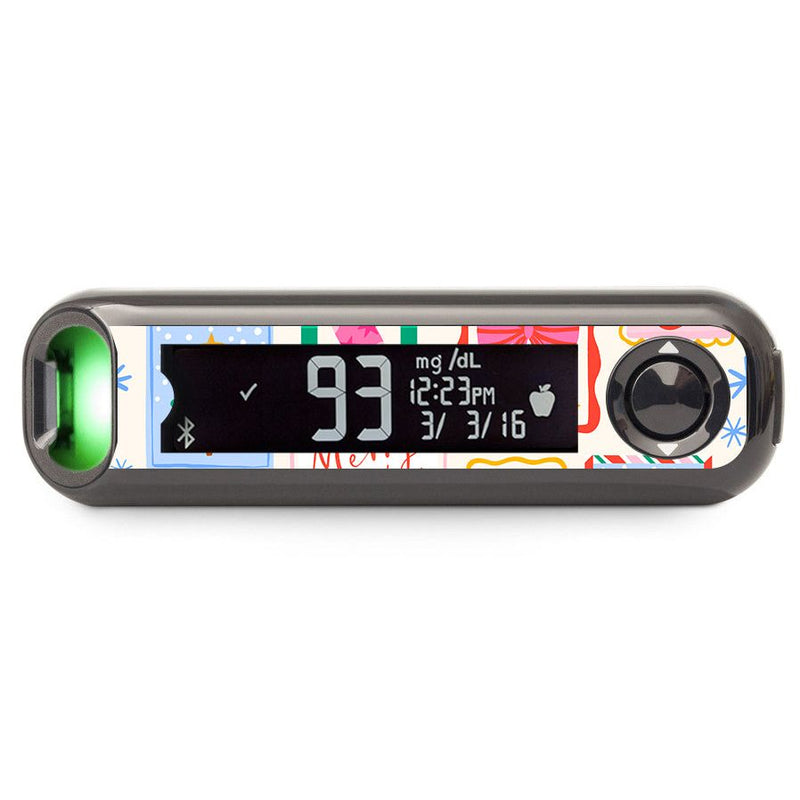 Peelz Holiday Greetings Bayer Contour© Next One Glucometer Sticker - Pump Peelz Peelz/Stickers Dark Slate Gray