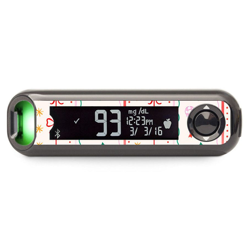 Peelz Holly Jolly Ribbon Bayer Contour Next Glucometer Sticker - Pump Peelz Peelz/Stickers Dark Slate Gray