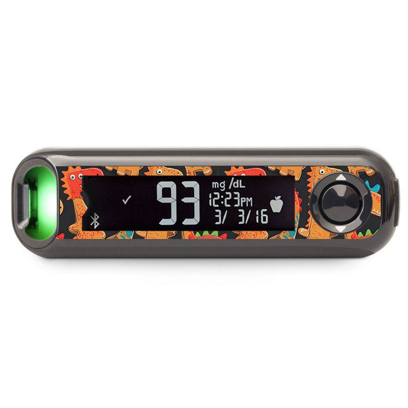 Peelz Jurassic Gingerbread Bayer Contour© Next One Glucometer Sticker - Pump Peelz Peelz/Stickers Black